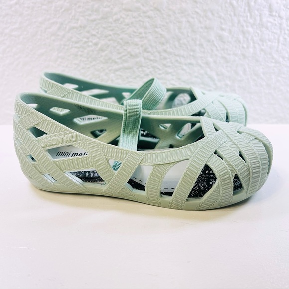 ♥️HP MINI MELISSA + Jason Wu Jean Mary Jane Flat Sz 6 Baby Green Jellies NWOT - Picture 2 of 10